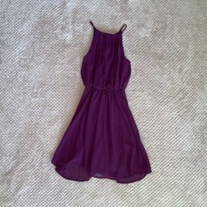 Francescas purple high neck mini dress